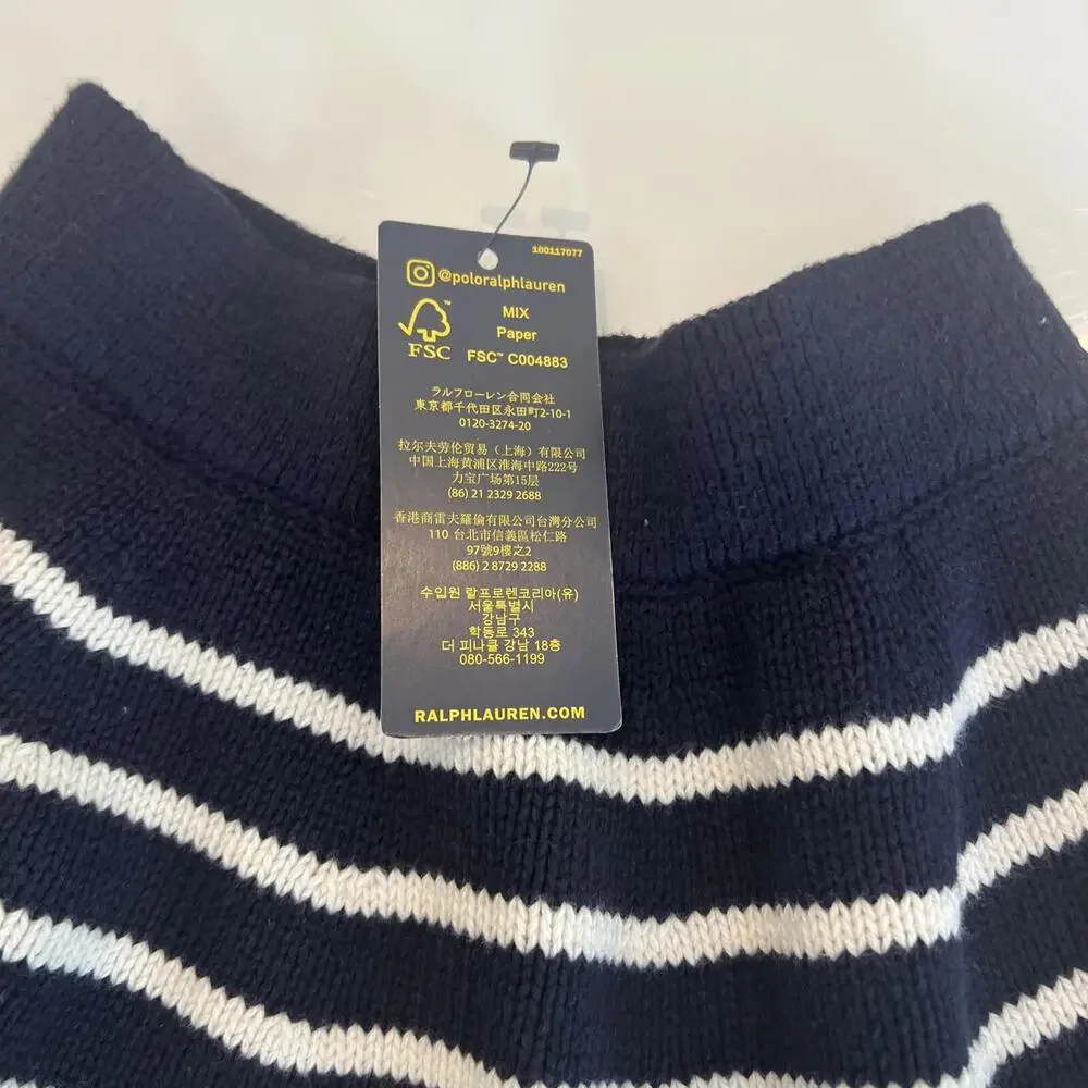 $105 Polo Ralph Lauren Kids Girl's Blue Striped Knit Skirt Size 3